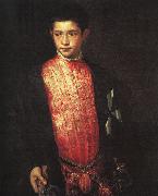 TIZIANO Vecellio Portrait of Ranuccio Farnese ar oil on canvas